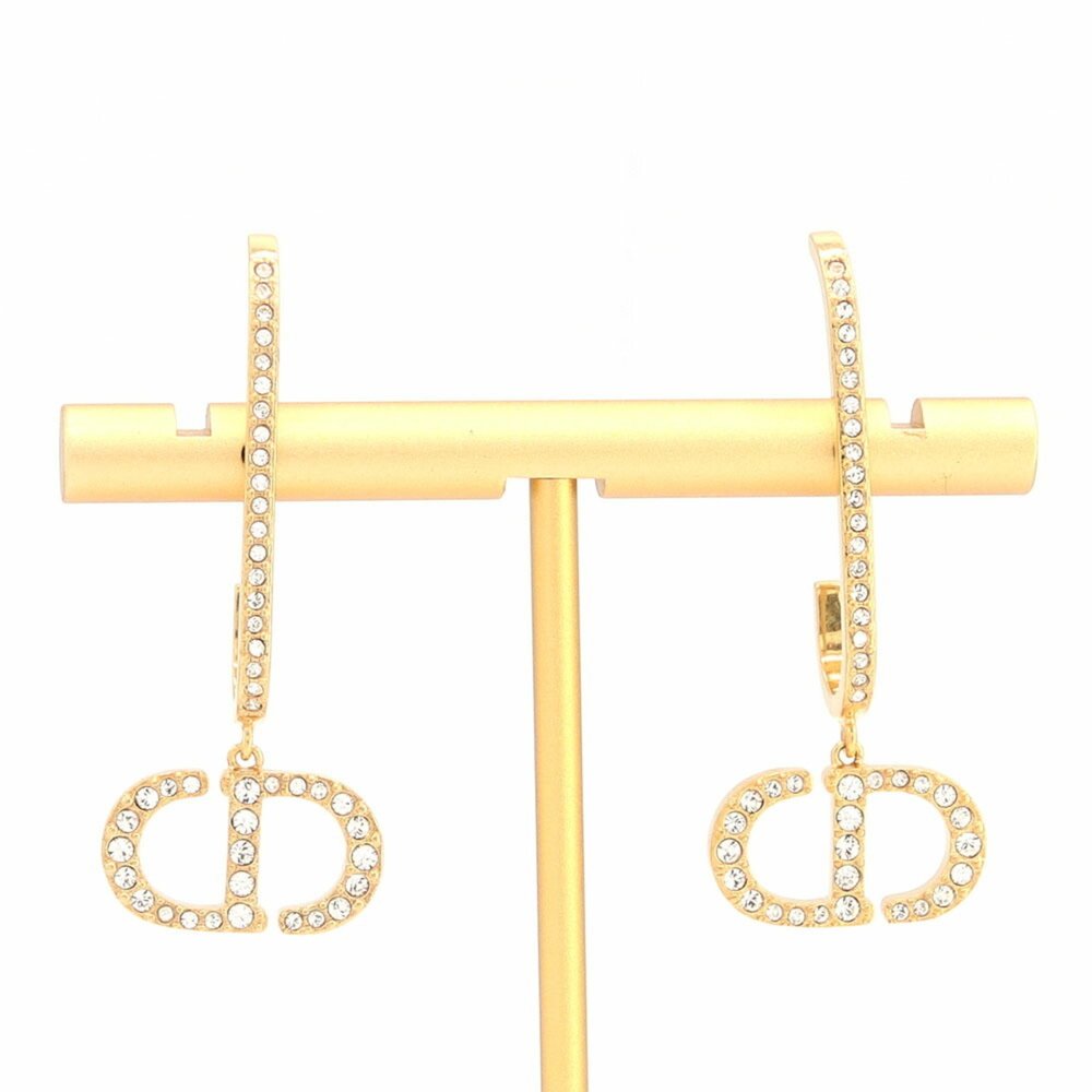 Christian Dior Dior Earrings 30 Montaigne E2028WOMCY D301 Gold Tone Metal Whi...